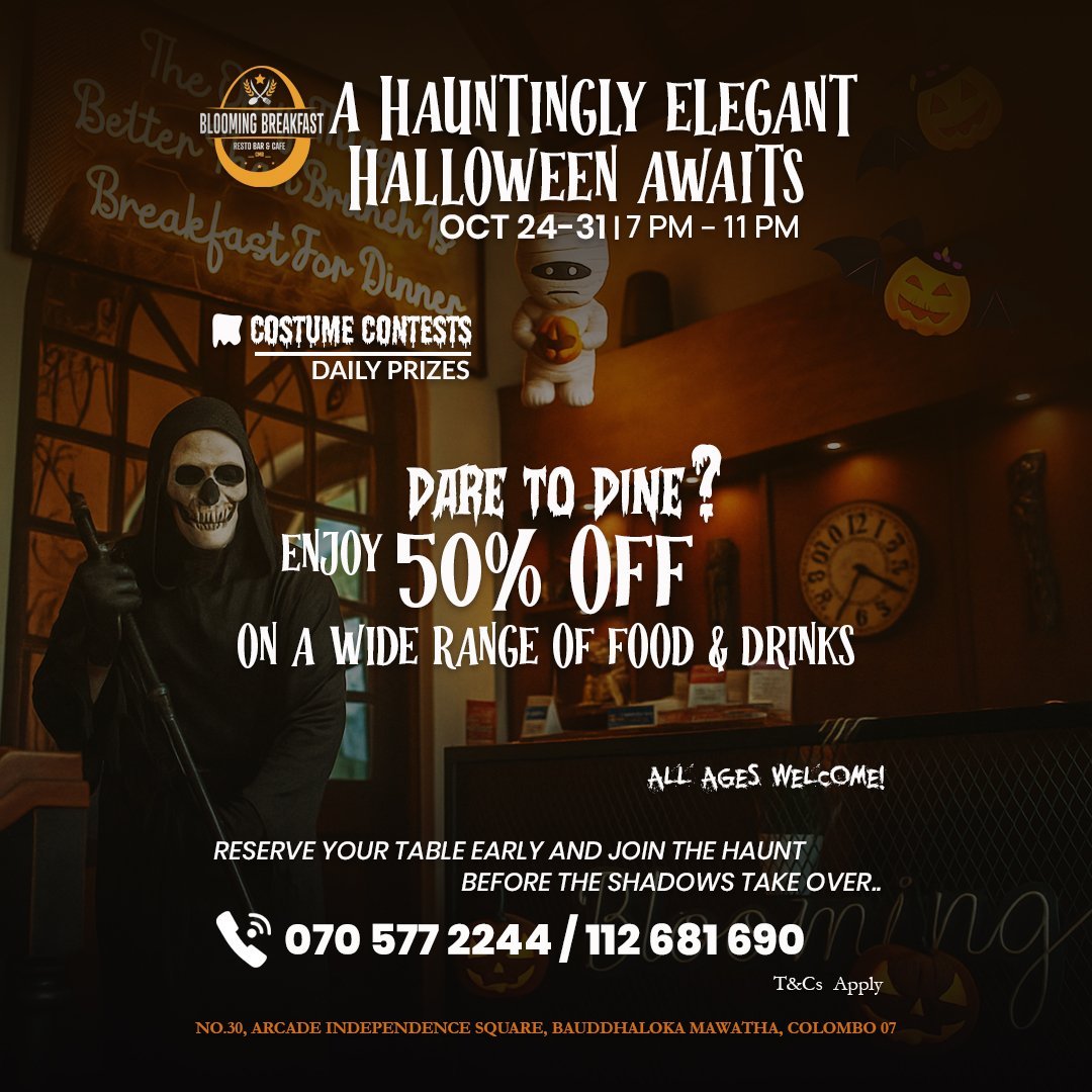 Colombo's most haunted Halloween is rising at Blooming Breakfast, Arcade Independence Square